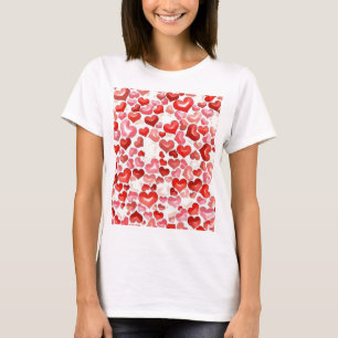 Colourful Whimsical Small Hearts Red Pink White T-Shirt