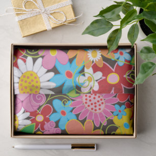 Colourful Whimsical Spring Flowers Garden Chic Cut Tissue Paper