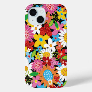 Colourful Whimsical Spring Flowers Garden Girly iPhone 15 Case