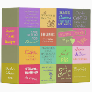 Colourful Whimsical Sweet Dessert Recipe Book Binder