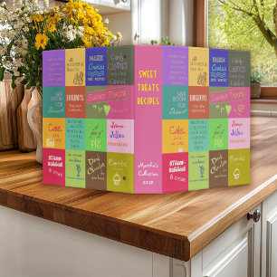 Colourful Whimsical Sweet Treat Recipe Book Binder