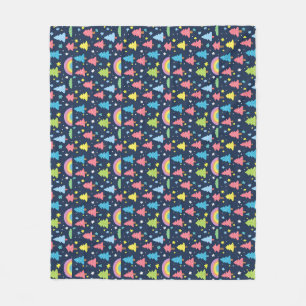 Colourful Whimsical Tree Fleece Blanket