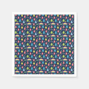 Colourful Whimsical Tree Napkin