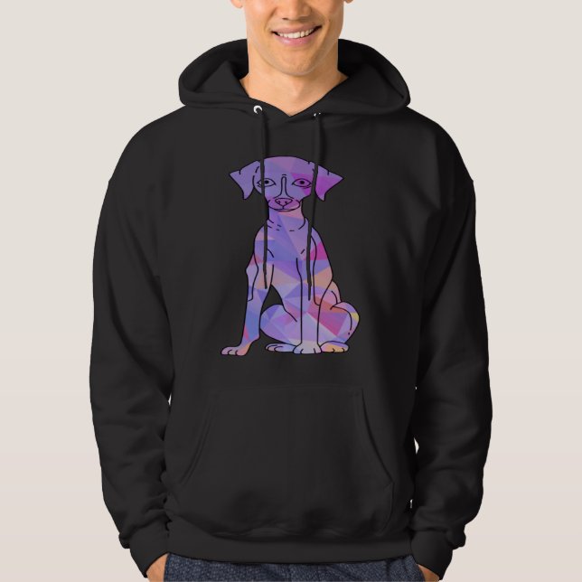 Colourful Whippet Hoodie (Front)