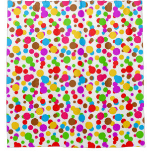 Colourful White Background Polka Dots