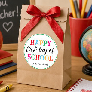 Colourful White Board School Sticker