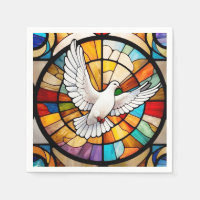 Colourful White Dove Stained Glass Bird
