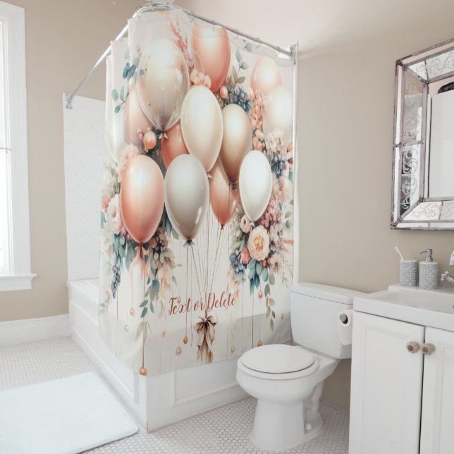 Colourful White Peach Floral Balloons Elegant Part (In Situ)