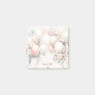 Colourful White Peach Floral Balloons Elegant Part Post-it Notes