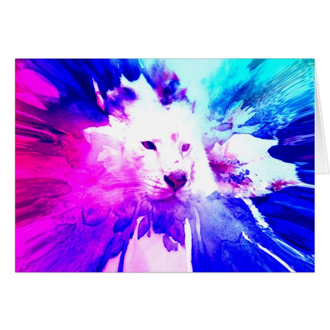 colourful White Tiger Grunge (Front Horizontal)