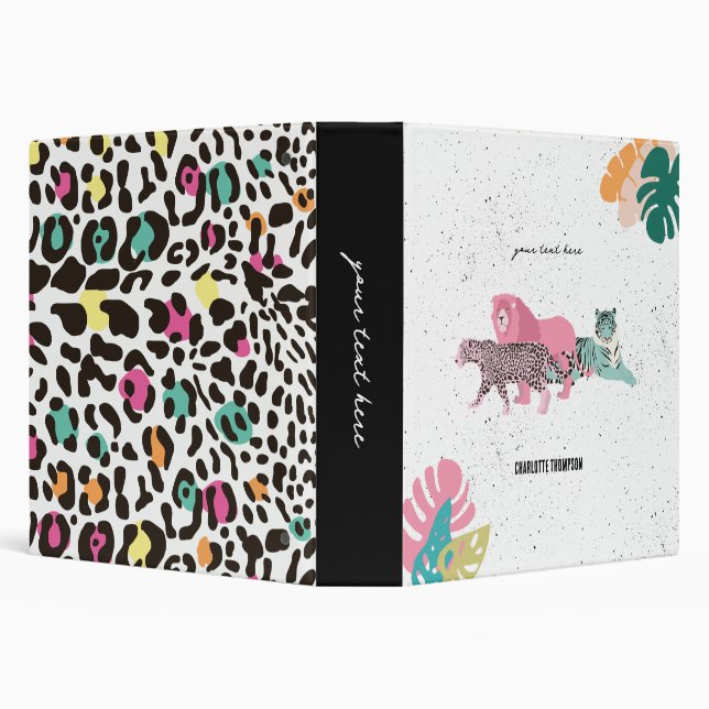Colourful Wild Animals & Tropical Leaves Binder (Background)