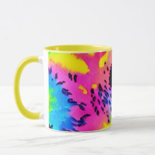 Colourful Wild Cheetah Tye Dye Pattern  Mug