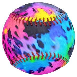Colourful Wild Cheetah Tye Dye Pattern  Softball