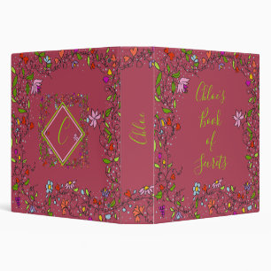 Colourful Wild Flower Border to Personalize Binder