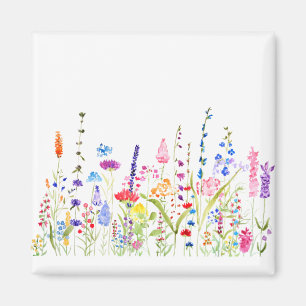 colourful wild flower field magnet