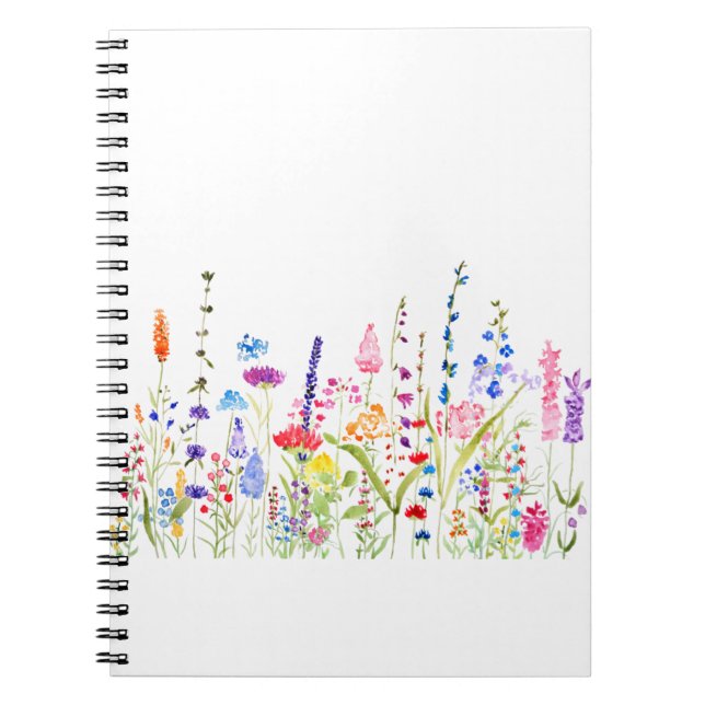 colourful wild flower field notebook (Front)