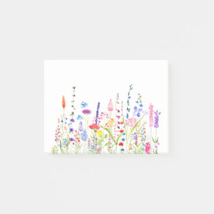 colourful wild flower field post-it notes