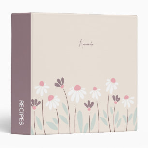 Colourful wild flowers 3 ring binder