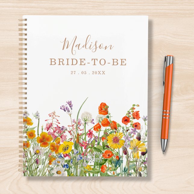 Colourful Wild Flowers Country Personalized Weddin Planner (Creator Uploaded)