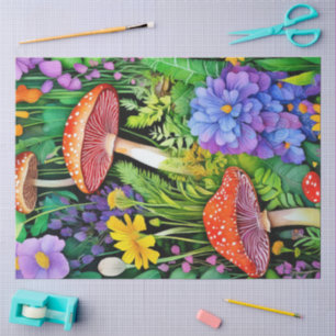 Colourful Wild MushroomsTissue Paper