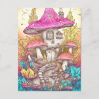 Colourful Wild Psychedelic Mushrooms Illustration