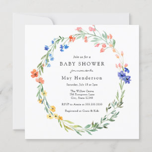 Colourful Wildflower Baby Shower Invitation