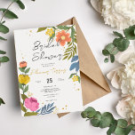 Colourful Wildflower Beig chic boho Bridal Shower Invitation<br><div class="desc">Colourful Wildflower Beig chic boho Bridal Shower Invitation</div>