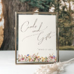 Colourful Wildflower | Beige Cards and Gifts Sign<br><div class="desc">This colourful wildflower | beige cards and gifts sign is perfect for your simple, whimsical boho rainbow summer wedding. The bright, enchanted pink, yellow, orange, and gold colour florals give this product the feel of a minimalist elegant vintage hippie spring garden. The modern design is artsy and delicate, portraying a...</div>