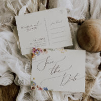 Colourful Wildflower | Beige Garden Save The Date