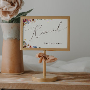 Colourful Wildflower   Beige Reserved Sign