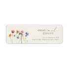 Colourful Wildflower | Beige Return Address Label