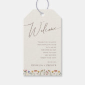 Colourful Wildflower | Beige Wedding Welcome Gift Tags (Front)