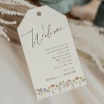 Colourful Wildflower | Beige Wedding Welcome Gift Tags<br><div class="desc">These colourful wildflower | beige wedding welcome gift tags are perfect for your simple, whimsical boho rainbow summer wedding. The bright, enchanted pink, yellow, orange, and gold colour florals give this product the feel of a minimalist elegant vintage hippie spring garden. The modern design is artsy and delicate, portraying a...</div>
