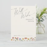 Colourful Wildflower Beige Wedding Well Wishes Car Advice Card<br><div class="desc">This colourful wildflower beige wedding well wishes card is perfect for your simple, whimsical boho rainbow summer wedding. The bright, enchanted pink, yellow, orange, and gold colour florals give this product the feel of a minimalist elegant vintage hippie spring garden. The modern design is artsy and delicate, portraying a classic...</div>