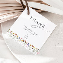 Colourful Wildflower Birthday Square Thank You