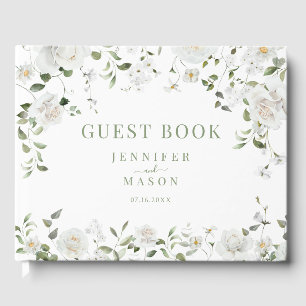 Colourful Wildflower Boho Floral Wedding Guest Boo Book