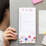Colourful Wildflower Border Personalized To Do Lis Magnetic Notepad<br><div class="desc">Colourful wildflower to do list, personalized with your name. This pretty design has a floral border of wild flowers with hand lettered typography. Designed as a to do list, the notepad features ruled lines and checkboxes to help keep your lists in check. Please browse my To Do List Collection for...</div>