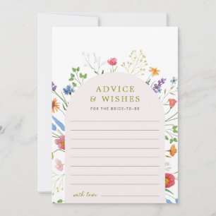 Colourful Wildflower Bridal Shower Advice Wishes