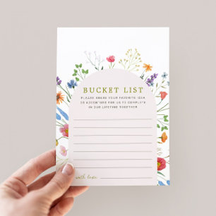Colourful Wildflower Bridal Shower Bucket List Ide Advice Card