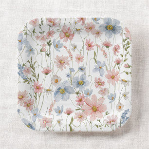 Colourful Wildflower Bridal Shower In Bloom Garden Paper Plate