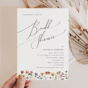 Colourful Wildflower   Bridal Shower Invitation