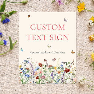 Colourful Wildflower & Butterflies Poster