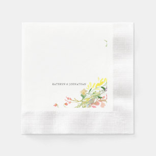 Colourful Wildflower Cocktail  Napkin