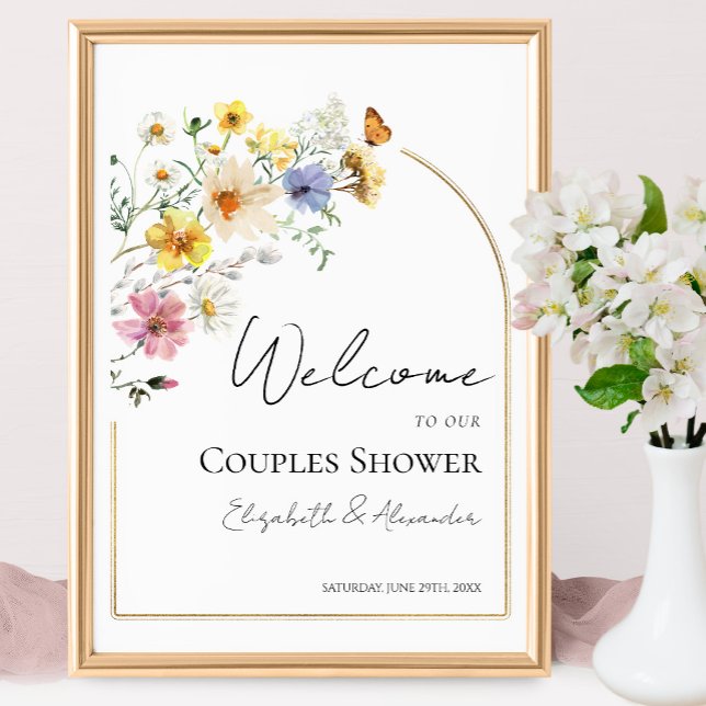 Colourful Wildflower Couples Shower Welcome Sign (Creator Uploaded)