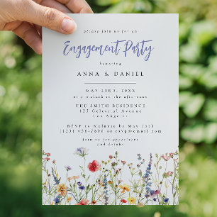 Colourful Wildflower Engagement Party Invitation