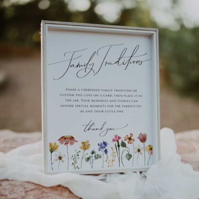 Colourful Wildflower Family Traditions Sign (Creator Uploaded)