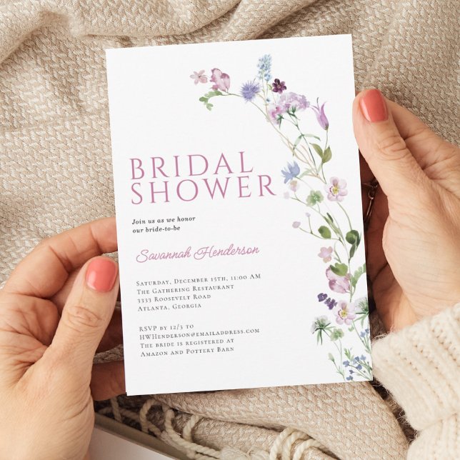 Colourful Wildflower Floral Bridal Shower Invitation (Creator Uploaded)