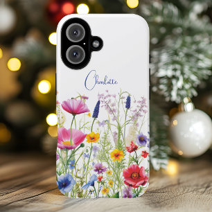 Colourful Wildflower Floral Name Botanical Garden iPhone 16 Case