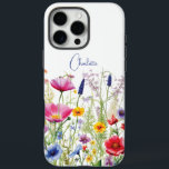 Colourful Wildflower Floral Personalized Name iPhone 16 Pro Max Case<br><div class="desc">Colourful Wildflower Floral Personalized Name iPhne 16 Cases Phone Cases features your custom personalized name in modern calligraphy script typography. Give a personalized gift for Christmas,  birthday,  holidays,  Mothers' Day to mom,  sister,  best friends,  teachers and more. Designed by Evco Studio www.zazzle.com/store/evcostudio</div>