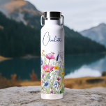 Colourful Wildflower Floral Personalized Name Water Bottle<br><div class="desc">Colourful Wildflower Floral Personalized Name Thor Copper Insulated Bottles features your custom personalized name in modern calligraphy script typography. Perfect for school,  work,  sports and home. Give a personalized gift for Christmas,  birthday,  holidays,  Mothers' Day to mom,  sister,  best friends,  teachers and more. Designed by Evco Studio www.zazzle.com/store/evcostudio</div>